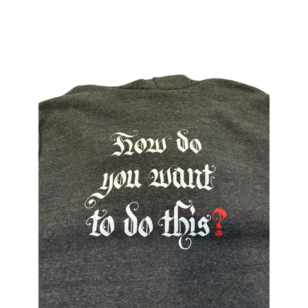 Critical Role How Do You Want To Do This Zip Up Hoodie Grey XL Battle Tested - Picture 8 of 8